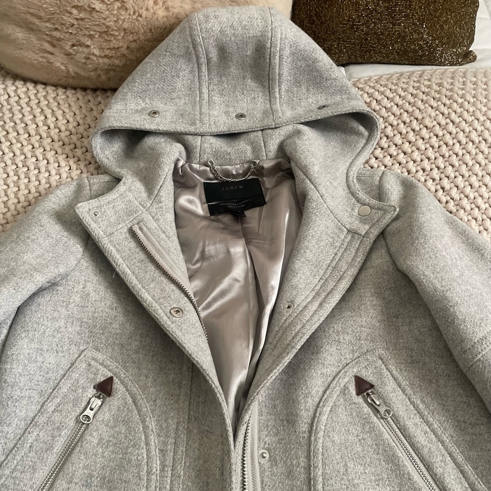 J. Crew Chateau Parka Stadium Cloth By Nello Gori In Heather Dusk Grey View 3